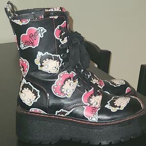 Black Betty Boop Platform Boots